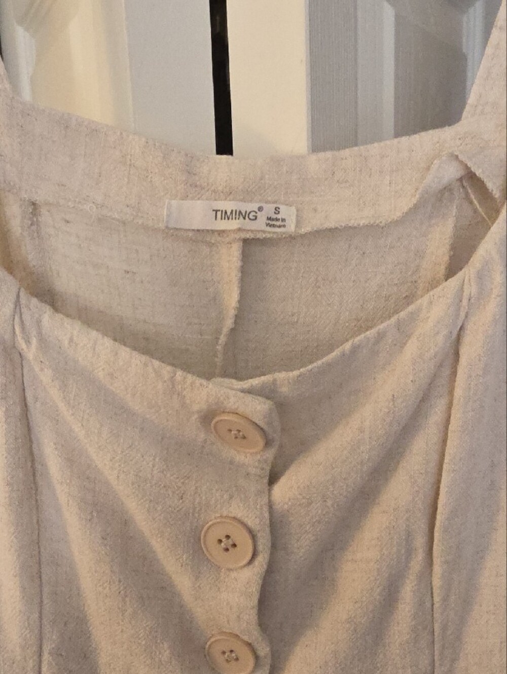 Timing Cream Button-Front Tank Top - Picture 2 of 5